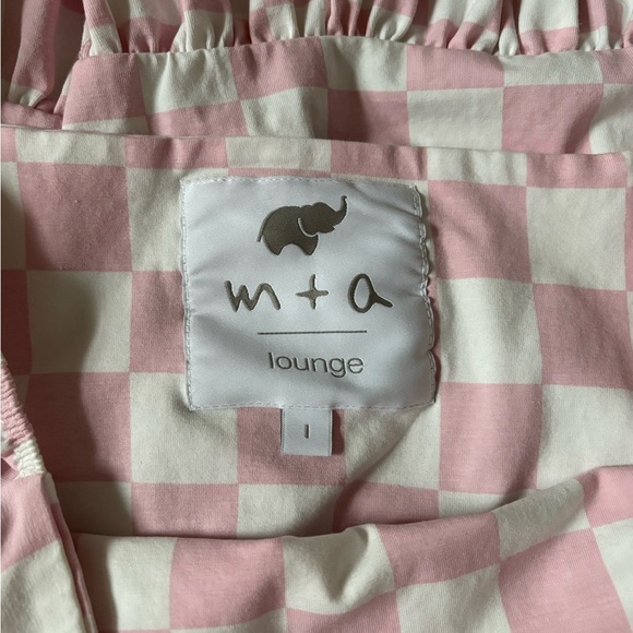 Monica + Andy Organic Life of the Party Dress Pink White Check Maternity - Picture 8 of 14